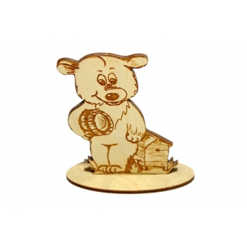 Bear with beehive on a base
