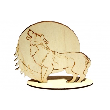 Howling wolf on a base 