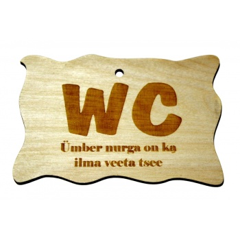 Plywood sign "WC Ümber nurga..." Small VS27