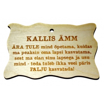 Plywood sign "Kallis ämm..." Small VS29