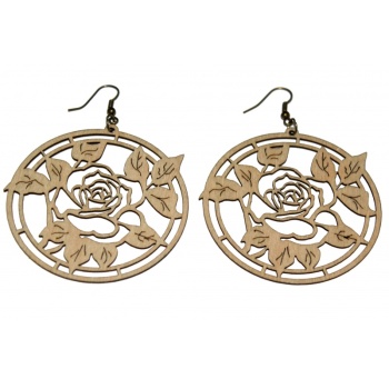 Earrings "Rose in a circle" KÕ76 Thin