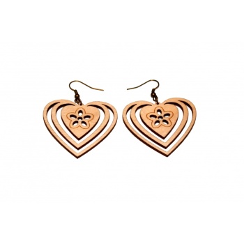 Earrings "Heart with flower" KÕ80