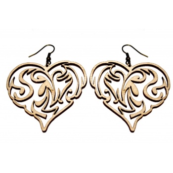 Earrings "Heart with ornament" KÕ96