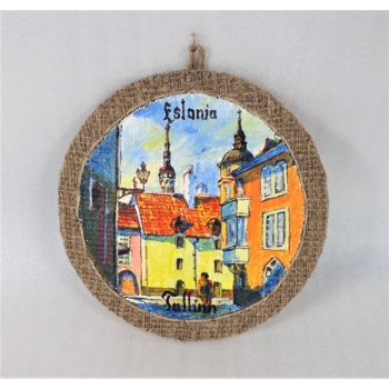 Oil picture on the fabric of Tallinn round 