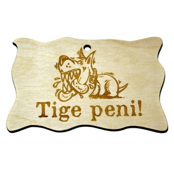 Plywood sign "Angry dog" Small