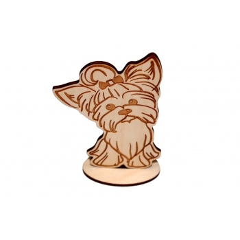 Dog with a Bow on a base