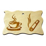 Plywood sign "Coffee mug + cigarette" Small VS10