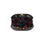 Pipe scarf with Muhu embroidery motifs, black