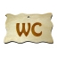 Plywood sign "WC" Small VS25